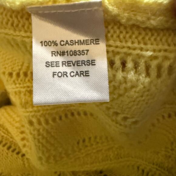 Design History 100% Cashmere Dip Dye Ombre Sweater, Gray To Yellow, Size Medium - Picture 6 of 6